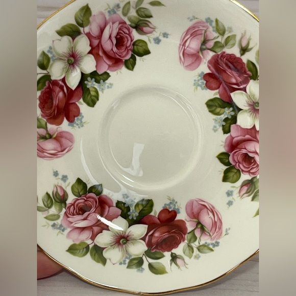 Queen Anne Princess Roses Teacup And Saucer Made In England - Picture 9 of 14